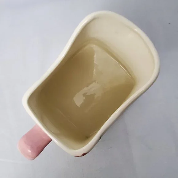 Hand Painted Ceramic Rose Square Pitcher Vase - Picture 5 of 7